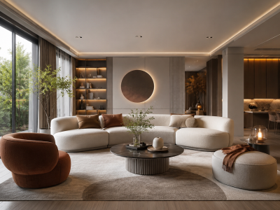 Modern lüks oturma odası tasarımı